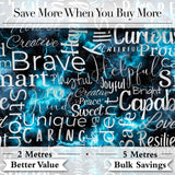 Pink Glitter Typography Black Motivational Word Pattern Lovely  Digital Print Material by the Metre UK Sewing Quilting Textile