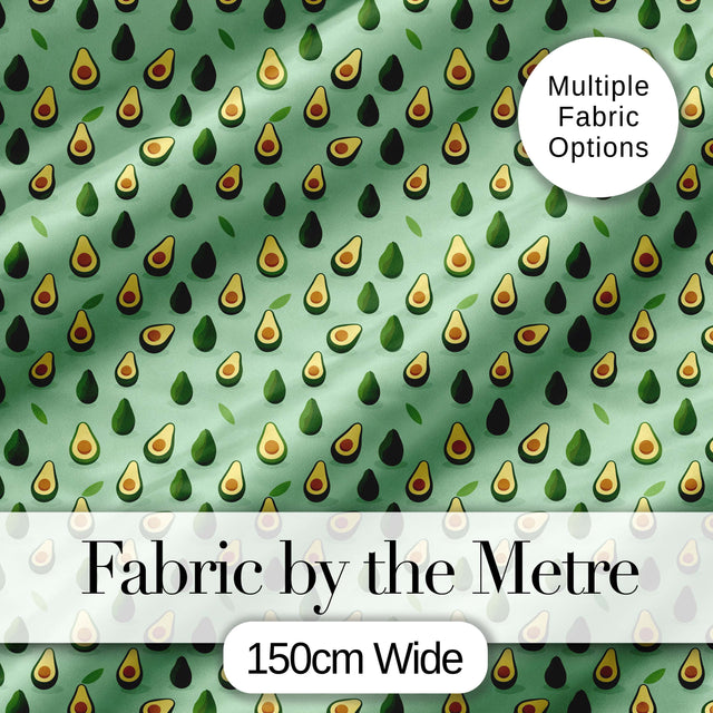 Dark Realistic Avocado Fruit Pattern Cute Unique Gift Lovely  Digital Print Material by the Metre UK Sewing Quilting Textile