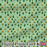 Dark Realistic Avocado Fruit Pattern Cute Unique Gift Lovely  Digital Print Material by the Metre UK Sewing Quilting Textile