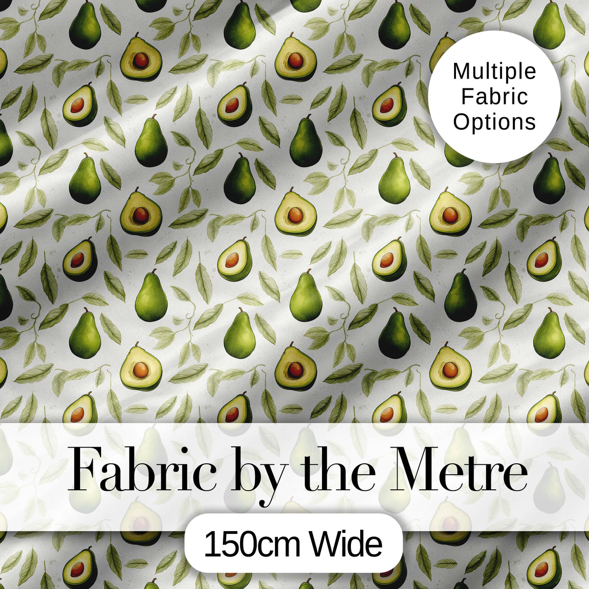 Watercolor Avocado Pear Leaf Botanical Seamless Pattern Lovely  Digital Print Material by the Metre UK Sewing Quilting Textile