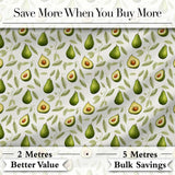 Watercolor Avocado Pear Leaf Botanical Seamless Pattern Lovely  Digital Print Material by the Metre UK Sewing Quilting Textile