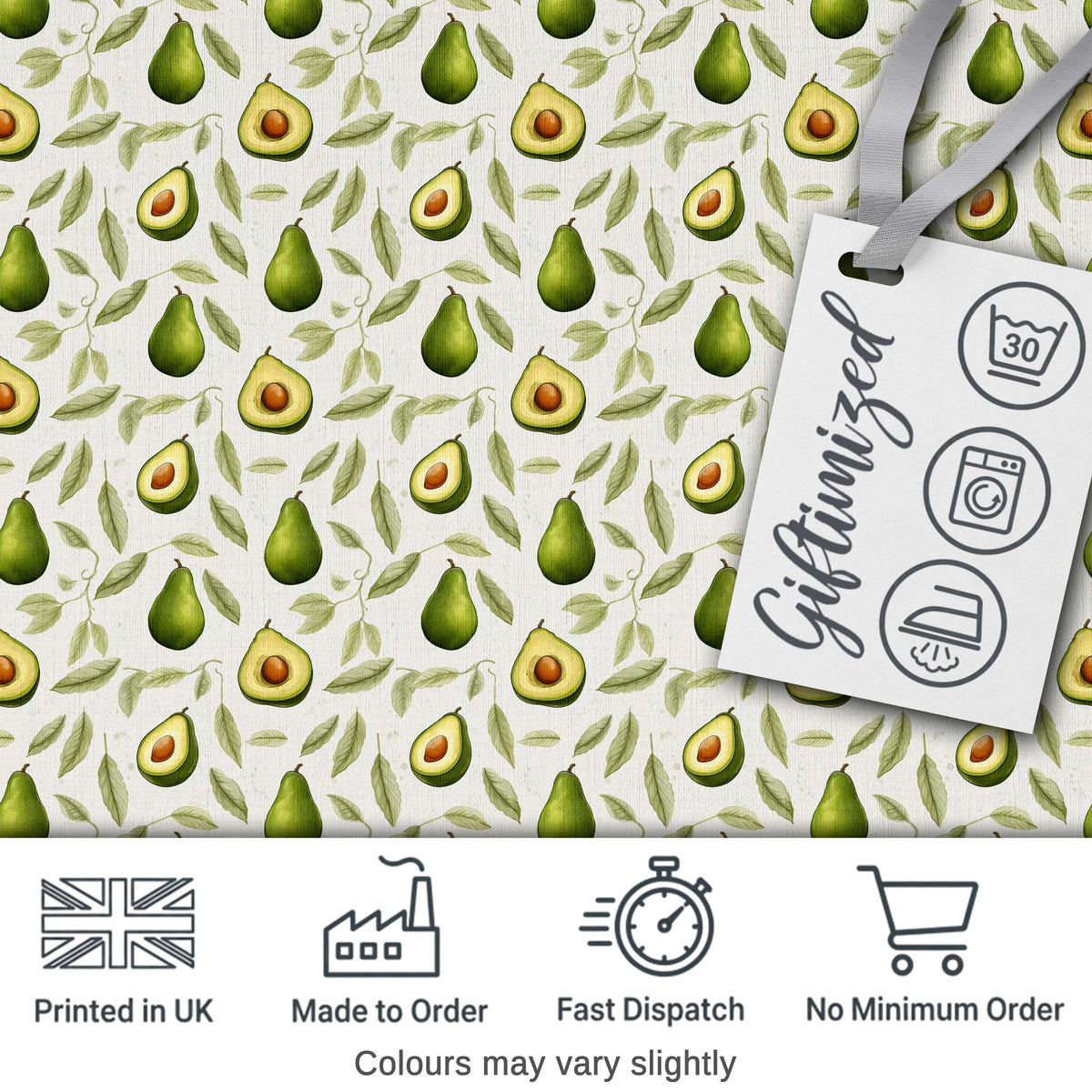 Watercolor Avocado Pear Leaf Botanical Seamless Pattern Lovely  Digital Print Material by the Metre UK Sewing Quilting Textile