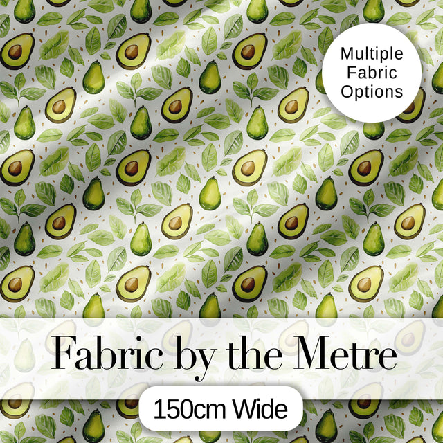 Fresh Avocado Pear Leaf Seamless Pattern Soft Blue Background Lovely  Digital Print Material by the Metre UK Sewing Quilting Textile