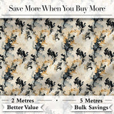 Blue Gold Baroque Floral Seamless Pattern Luxury Vintage Ornamental  Digital Print Material by the Metre UK Sewing Quilting Textile