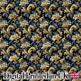 Gold Black Baroque Scroll Seamless Pattern Elegant Royal Ornamental  Digital Print Material by the Metre UK Sewing Quilting Textile