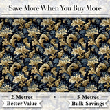 Gold Black Baroque Scroll Seamless Pattern Elegant Royal Ornamental  Digital Print Material by the Metre UK Sewing Quilting Textile