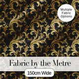 Golden Ornamental Baroque Seamless Classic Luxury Vintage Textile  Digital Print Material by the Metre UK Sewing Quilting Textile