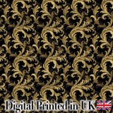 Golden Ornamental Baroque Seamless Classic Luxury Vintage Textile  Digital Print Material by the Metre UK Sewing Quilting Textile