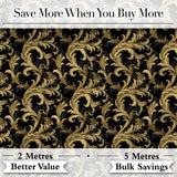 Golden Ornamental Baroque Seamless Classic Luxury Vintage Textile  Digital Print Material by the Metre UK Sewing Quilting Textile