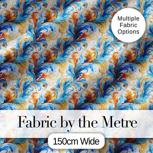 Black Gold Blue Baroque Floral Seamless Elegant Luxury Ornamental  Digital Print Material by the Metre UK Sewing Quilting Textile