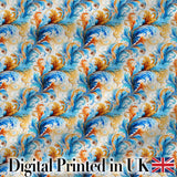 Black Gold Blue Baroque Floral Seamless Elegant Luxury Ornamental  Digital Print Material by the Metre UK Sewing Quilting Textile