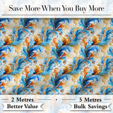 Black Gold Blue Baroque Floral Seamless Elegant Luxury Ornamental  Digital Print Material by the Metre UK Sewing Quilting Textile