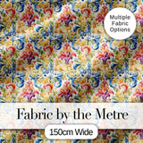 Soft Red Blue Floral Seamless Pattern Vintage Botanical Ornamental  Digital Print Material by the Metre UK Sewing Quilting Textile