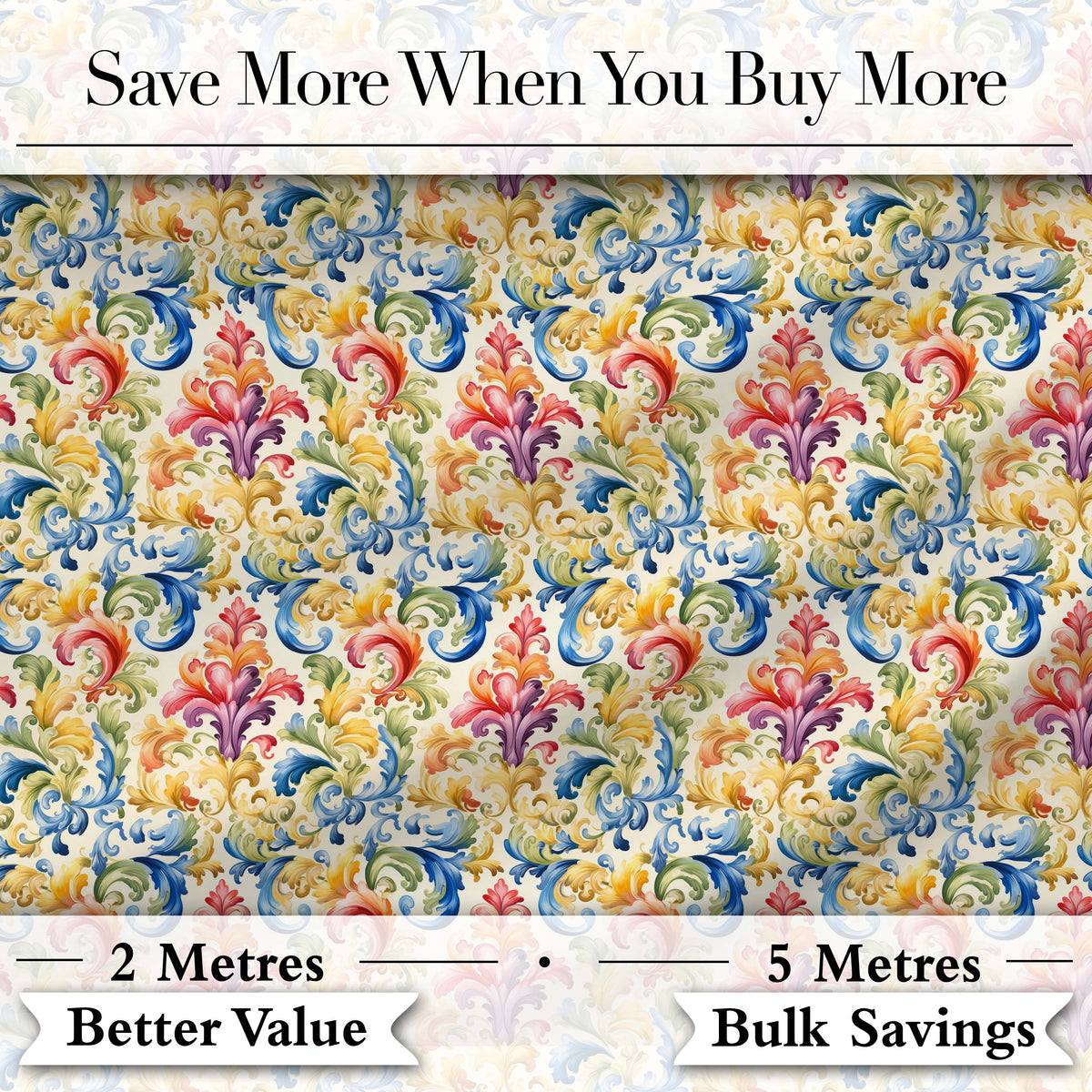 Soft Red Blue Floral Seamless Pattern Vintage Botanical Ornamental  Digital Print Material by the Metre UK Sewing Quilting Textile