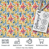 Soft Red Blue Floral Seamless Pattern Vintage Botanical Ornamental  Digital Print Material by the Metre UK Sewing Quilting Textile