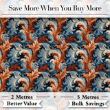 Ivory Gold Damask Seamless Pattern Classic Elegant Ornamental Lovely  Digital Print Material by the Metre UK Sewing Quilting Textile