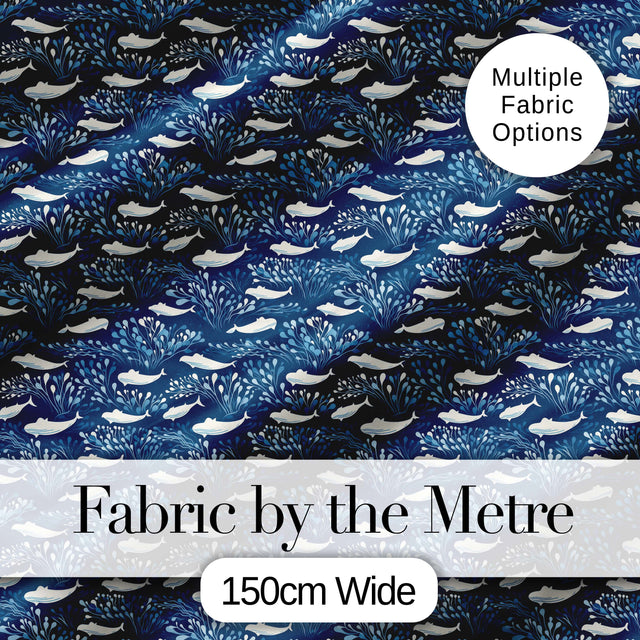 Beige Whale Ocean Seamless Pattern Soft Marine Life Illustration  Digital Print Material by the Metre UK Sewing Quilting Textile
