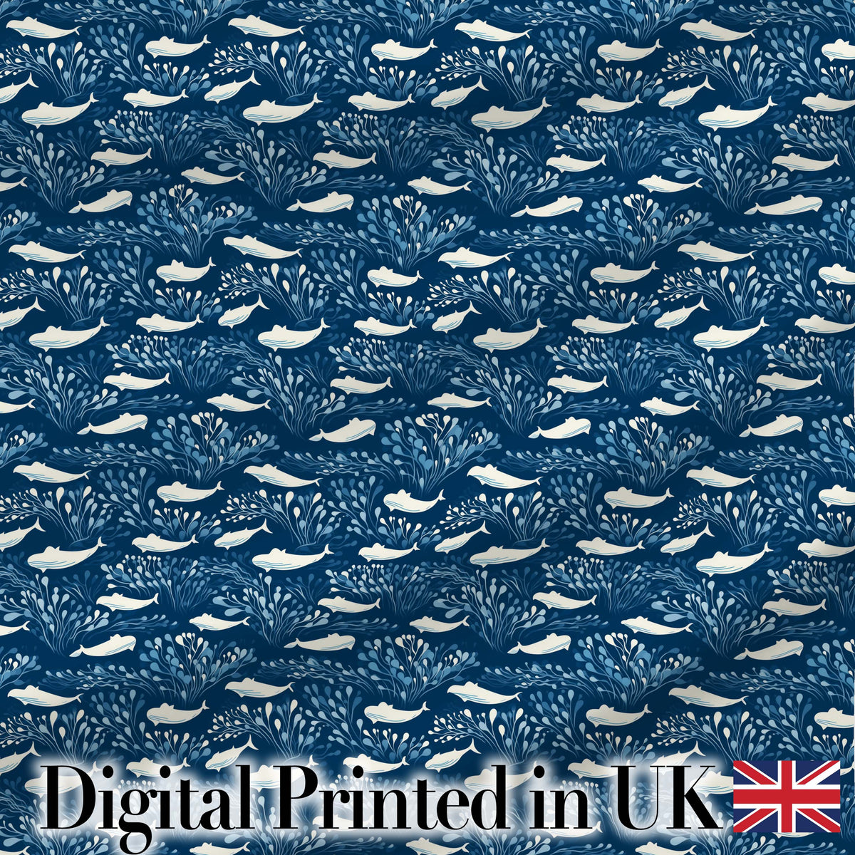 Beige Whale Ocean Seamless Pattern Soft Marine Life Illustration  Digital Print Material by the Metre UK Sewing Quilting Textile