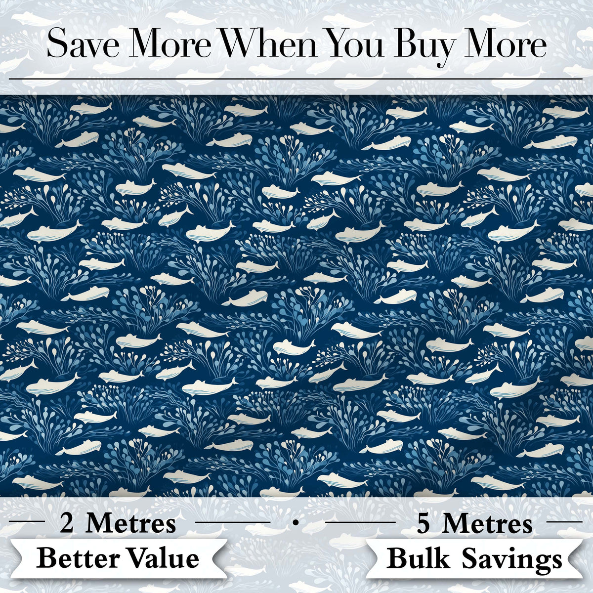 Beige Whale Ocean Seamless Pattern Soft Marine Life Illustration  Digital Print Material by the Metre UK Sewing Quilting Textile