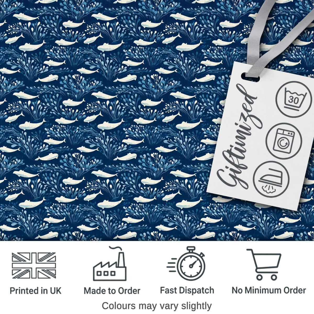 Beige Whale Ocean Seamless Pattern Soft Marine Life Illustration  Digital Print Material by the Metre UK Sewing Quilting Textile