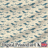 Watercolour Whale Seamless Pattern Soft Ocean Marine Animal Design  Digital Print Material by the Metre UK Sewing Quilting Textile