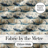 Deep Teal Whale Seamless Pattern Minimal Marine Animal Ocean Design  Digital Print Material by the Metre UK Sewing Quilting Textile