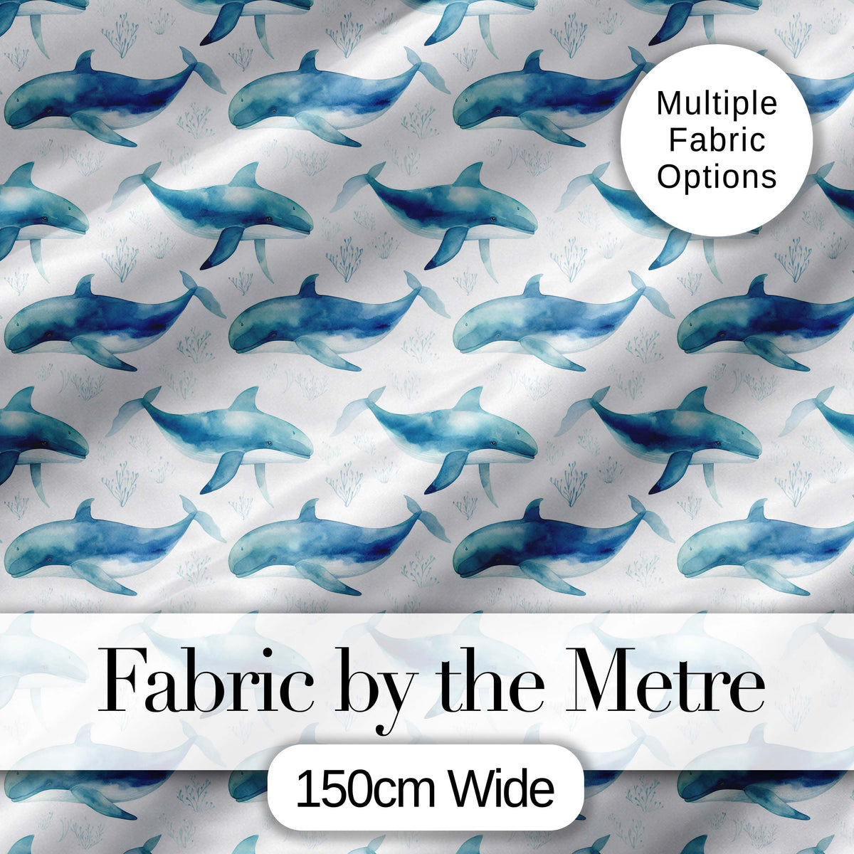 Vintage Whale Seamless Pattern Soft Beige Marine Animal Design  Digital Print Material by the Metre UK Sewing Quilting Textile