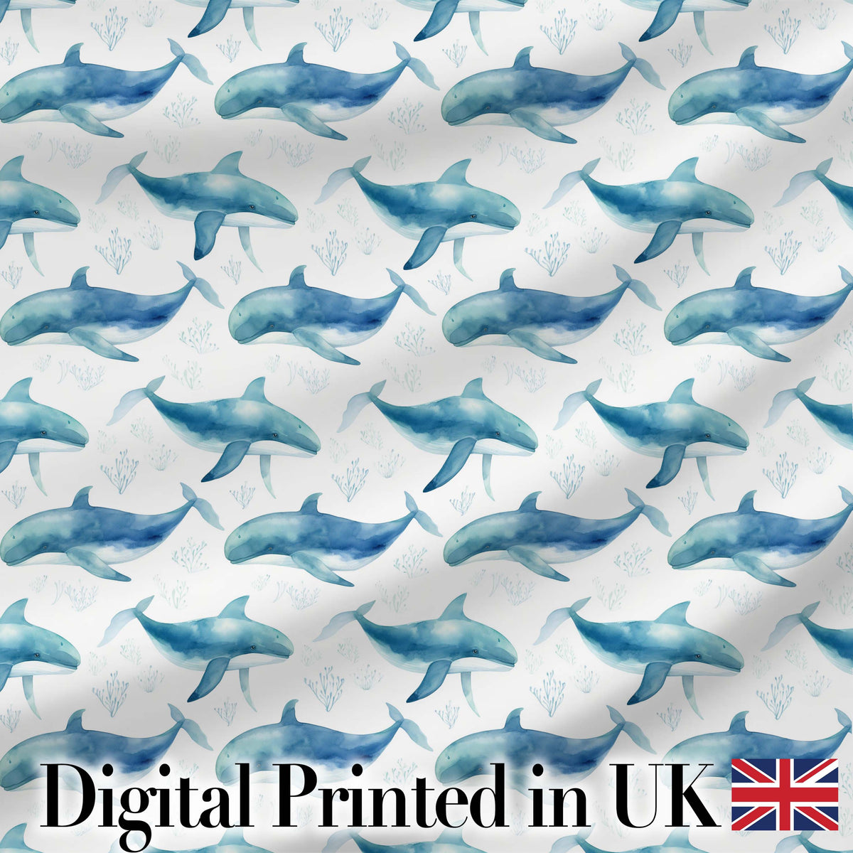 Vintage Whale Seamless Pattern Soft Beige Marine Animal Design  Digital Print Material by the Metre UK Sewing Quilting Textile