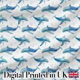 Vintage Whale Seamless Pattern Soft Beige Marine Animal Design  Digital Print Material by the Metre UK Sewing Quilting Textile
