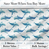 Vintage Whale Seamless Pattern Soft Beige Marine Animal Design  Digital Print Material by the Metre UK Sewing Quilting Textile