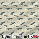Ocean Whale Seamless Pattern Distressed Beige Marine Animal Design  Digital Print Material by the Metre UK Sewing Quilting Textile