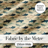 Vintage Blue Humpback Whale Seamless Pattern Ocean Marine Design  Digital Print Material by the Metre UK Sewing Quilting Textile