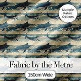 Dark Blue Whale Wave Seamless Pattern Underwater Ocean Design Lovely  Digital Print Material by the Metre UK Sewing Quilting Textile