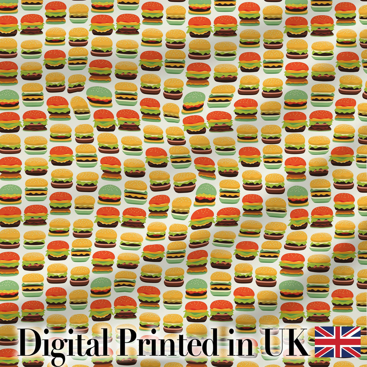 Sketch Style Burger Seamless Pattern Fast Food Illustration Design  Digital Print Material by the Metre UK Sewing Quilting Textile