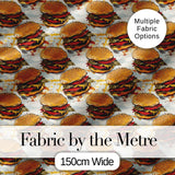 Realistic Burger Stack Seamless Pattern Fast Food Snack Design  Digital Print Material by the Metre UK Sewing Quilting Textile
