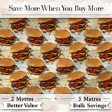 Realistic Burger Stack Seamless Pattern Fast Food Snack Design  Digital Print Material by the Metre UK Sewing Quilting Textile