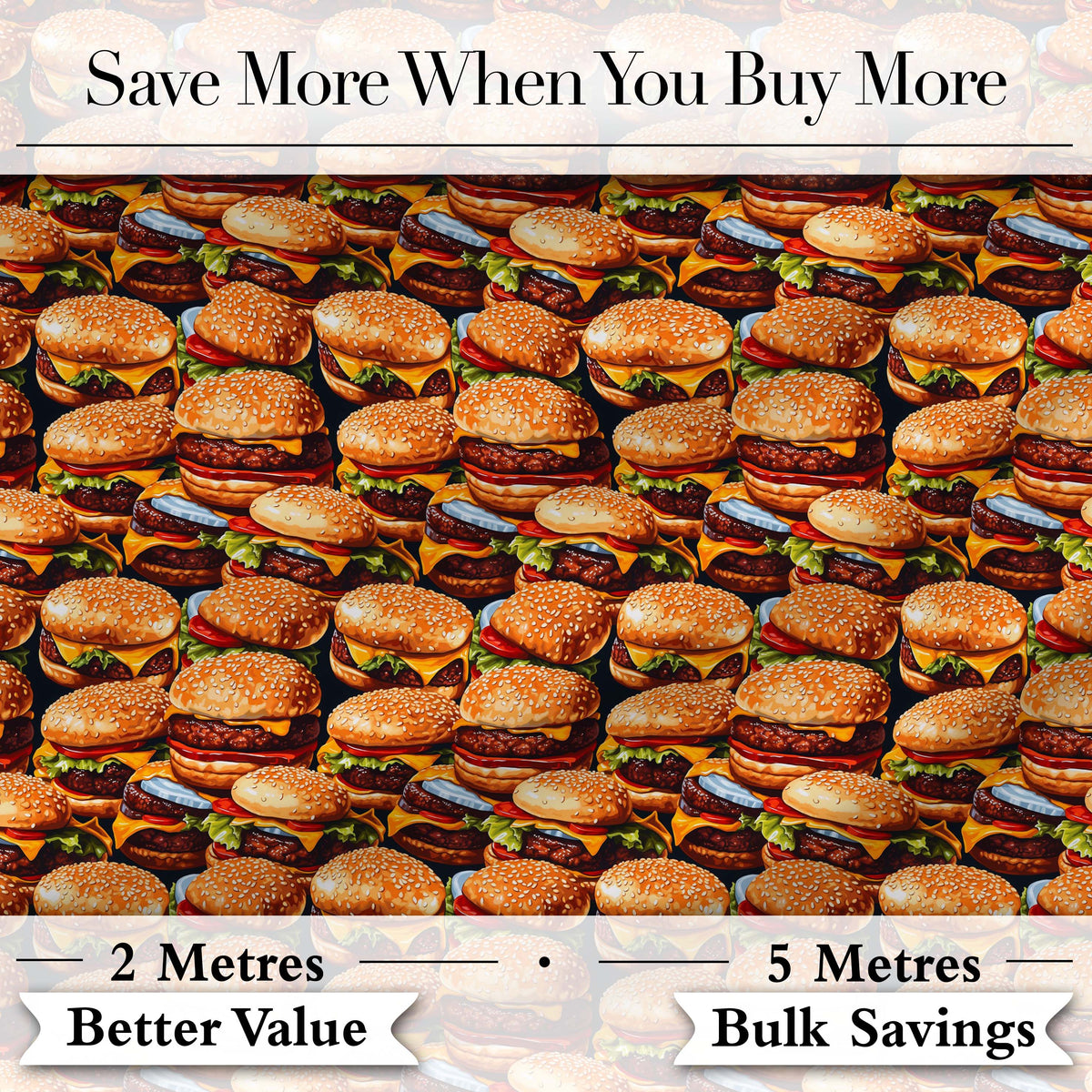 Cute Burger Cartoon Seamless Pattern Blue Background Food Design  Digital Print Material by the Metre UK Sewing Quilting Textile