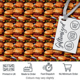 Cute Burger Cartoon Seamless Pattern Blue Background Food Design  Digital Print Material by the Metre UK Sewing Quilting Textile