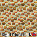Cute Burger Seamless Pattern Mint Background Fast Food Design Lovely  Digital Print Material by the Metre UK Sewing Quilting Textile
