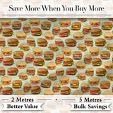 Cute Burger Seamless Pattern Mint Background Fast Food Design Lovely  Digital Print Material by the Metre UK Sewing Quilting Textile