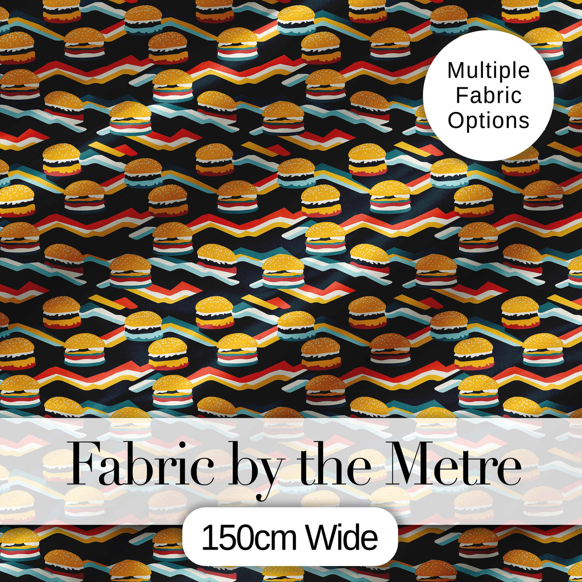 Vintage Grunge Cheeseburger Seamless Pattern Fast Food Illustration  Digital Print Material by the Metre UK Sewing Quilting Textile