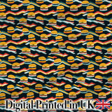Vintage Grunge Cheeseburger Seamless Pattern Fast Food Illustration  Digital Print Material by the Metre UK Sewing Quilting Textile