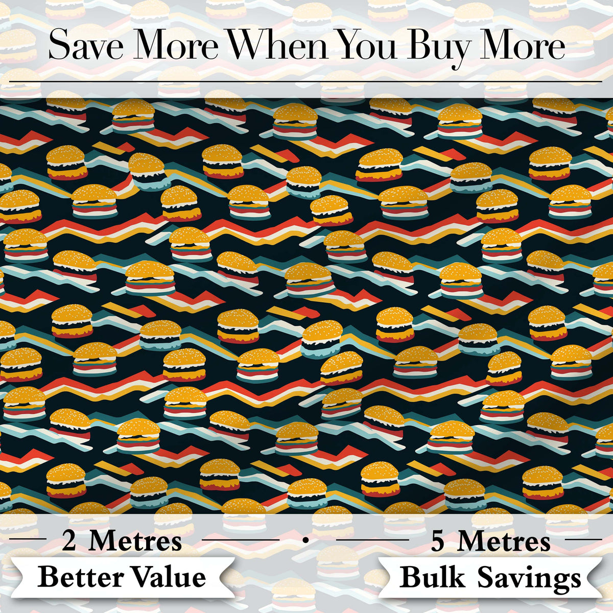 Vintage Grunge Cheeseburger Seamless Pattern Fast Food Illustration  Digital Print Material by the Metre UK Sewing Quilting Textile