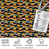 Vintage Grunge Cheeseburger Seamless Pattern Fast Food Illustration  Digital Print Material by the Metre UK Sewing Quilting Textile