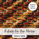 Cute Mini Burger Seamless Pattern Mint Green Background Fast Food  Digital Print Material by the Metre UK Sewing Quilting Textile