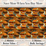 Cute Mini Burger Seamless Pattern Mint Green Background Fast Food  Digital Print Material by the Metre UK Sewing Quilting Textile