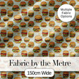 Realistic Juicy Cheeseburger Dark Green Background Fast Food Design  Digital Print Material by the Metre UK Sewing Quilting Textile