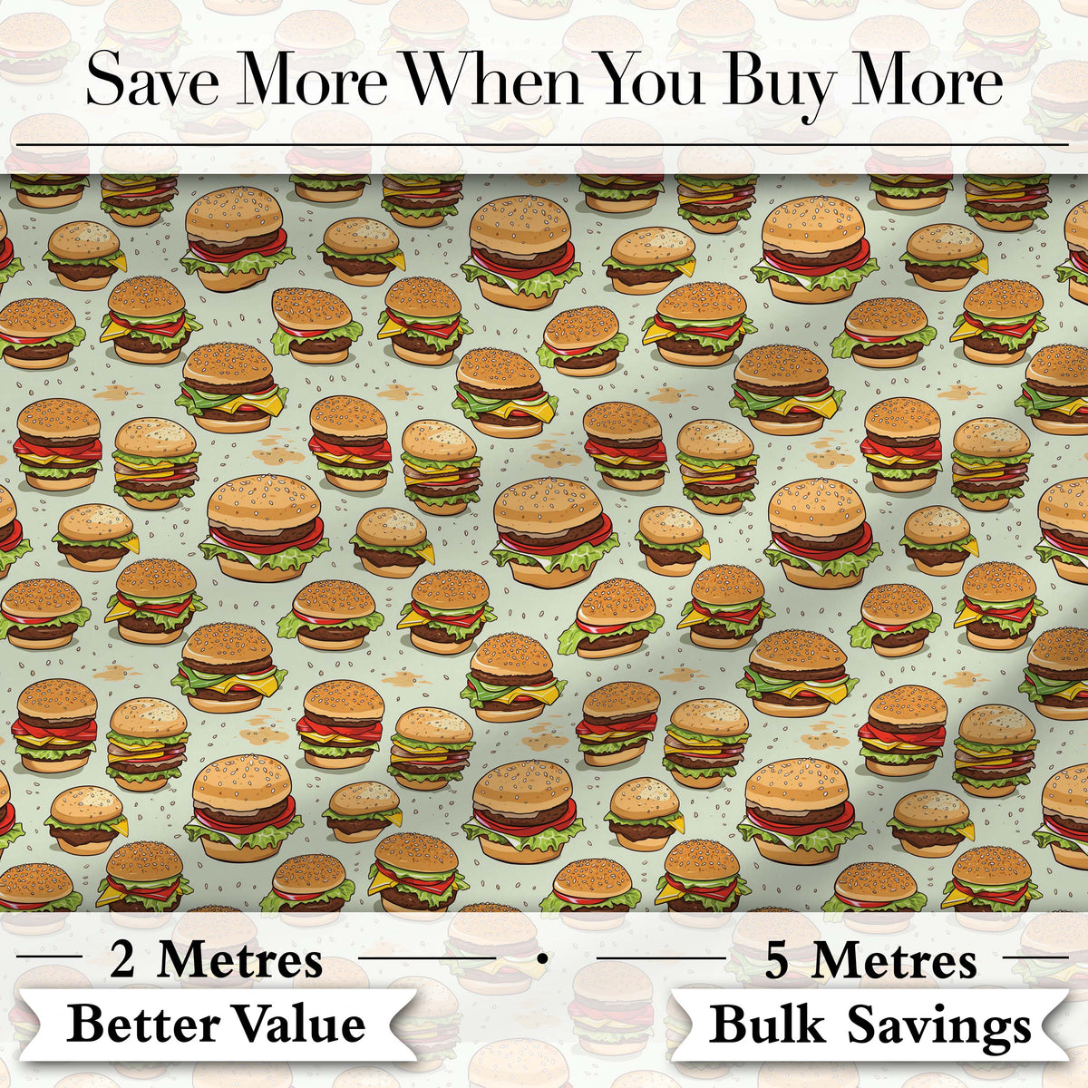 Realistic Juicy Cheeseburger Dark Green Background Fast Food Design  Digital Print Material by the Metre UK Sewing Quilting Textile