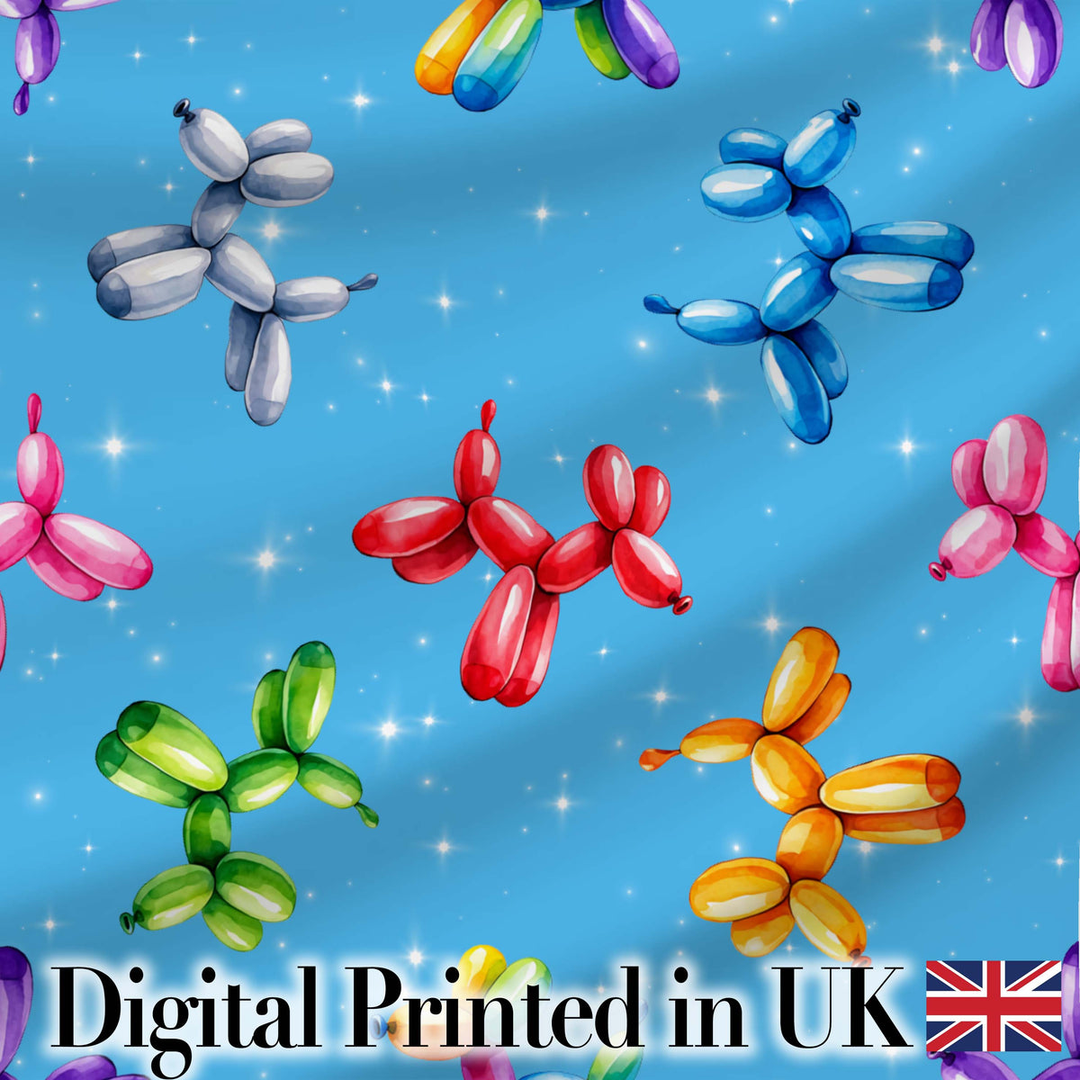 Balloon Dog Seamless Pattern Green Background Colorful Party Design  Digital Print Material by the Metre UK Sewing Quilting Textile