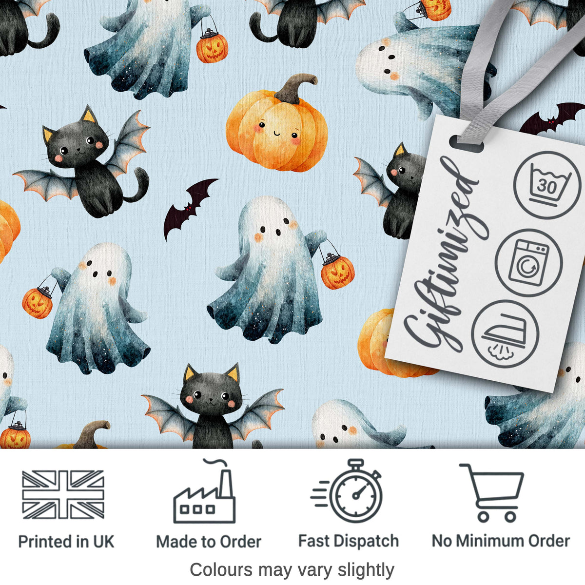 Halloween Ghost Pumpkin Cat Seamless Pattern Pink Cute Spooky Design  Digital Print Material by the Metre UK Sewing Quilting Textile